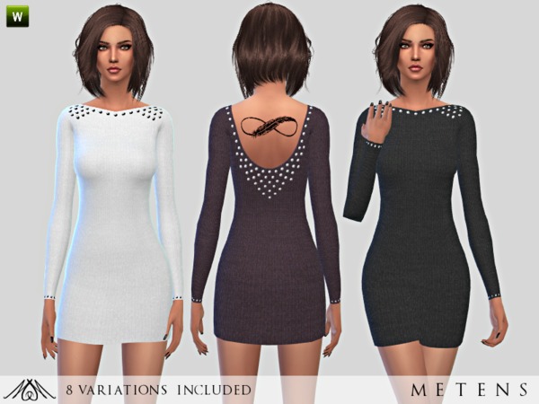 Sims 4 Pearl dress by Metens at TSR
