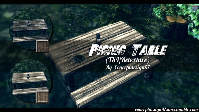 Sims 4 Picnic Table (retexture) at ConceptDesign97