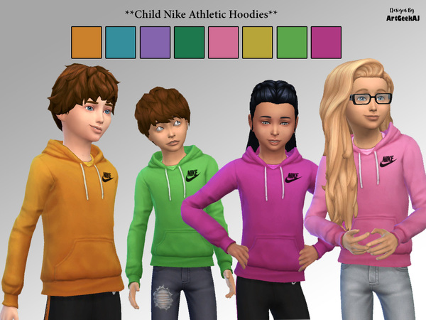 Sims 4 Child Athletic Hoodies by ArtGeekAJ at TSR