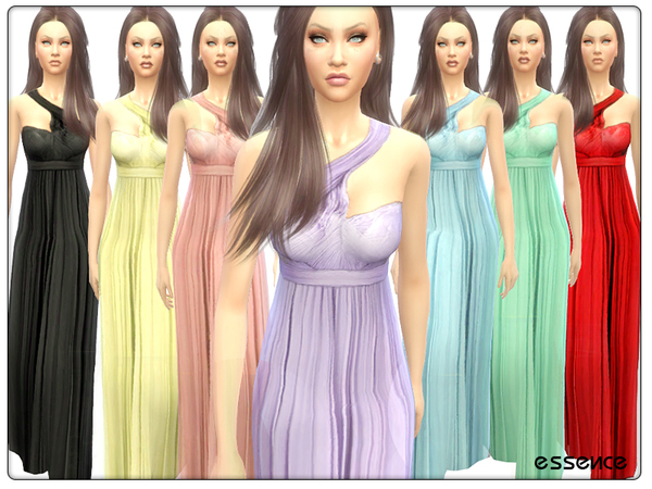 Sims 4 Tulle Maxi Dress by simseviyo at TSR