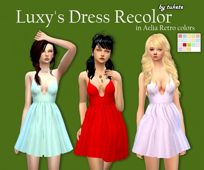 Sims 4 Luxy’s Dress Recolor at Tukete