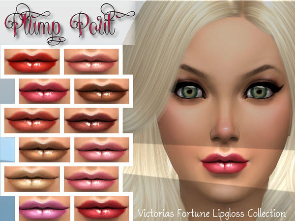 Sims 4 Victorias Fortune Plump Pout Lipgloss by fortunecookie1 at TSR