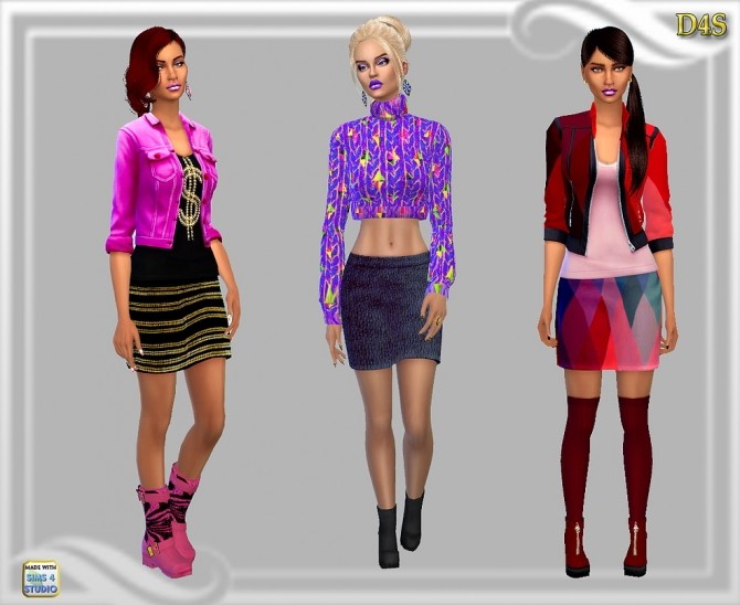 Sims 4 Fallen Jumpsuit, Dress, Jacket, and Skirt at Dreaming 4 Sims
