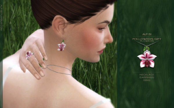 Sims 4 Flowers (part 2) jewellery set at Alf si