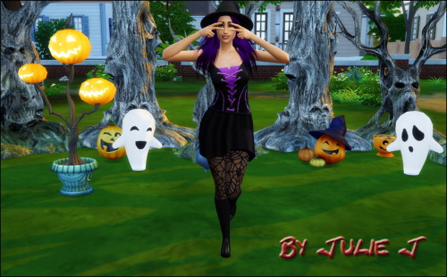 Sims 4 Spooky Witch Outfit Edited at Julietoon – Julie J