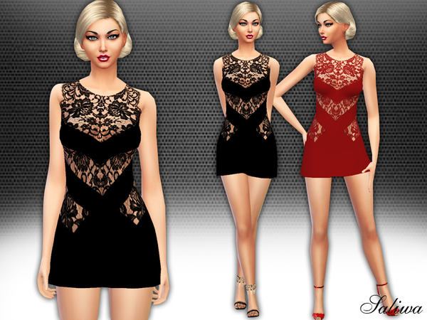 Sims 4 Lucia Mini Dress by Saliwa at TSR