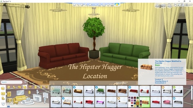 Sims 4 Hipster Hugger Sofa Modified to Override by Simmiller at Mod The Sims