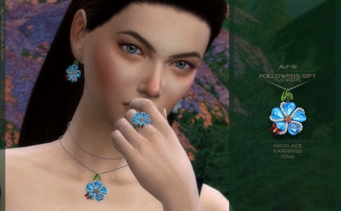 Sims 4 Flowers (part 1) jewellery set at Alf si