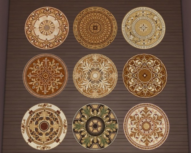 Sims 4 Exquisite Round rug by AdeLanaSP at Mod The Sims