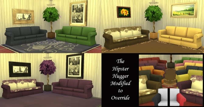 Sims 4 Hipster Hugger Sofa Modified to Override by Simmiller at Mod The Sims