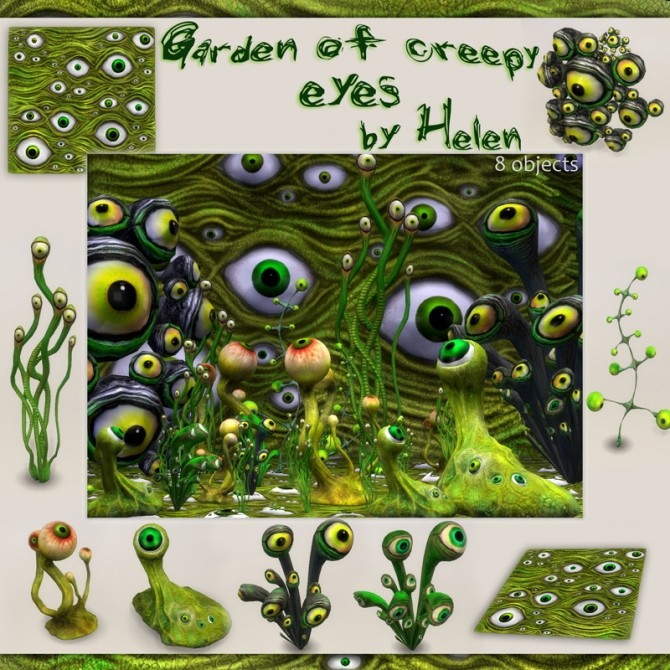 Sims 4 Halloween gift Garden of creepy eyes at Helen Sims