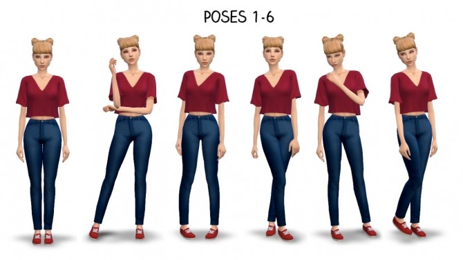 Sims 4 6 poses set at Pickypikachu