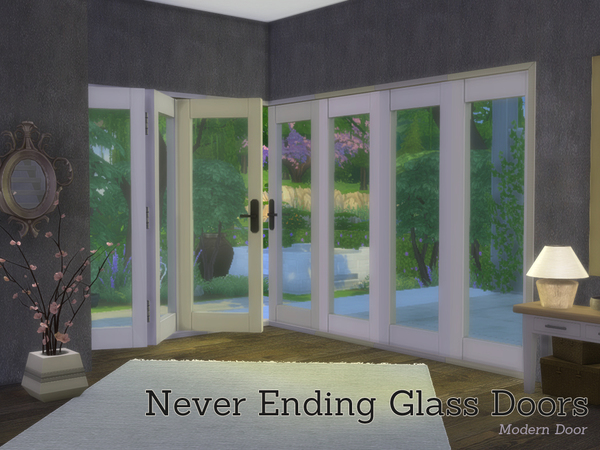 Sims 4 Never Ending Glass Door Buildset by Angela at TSR