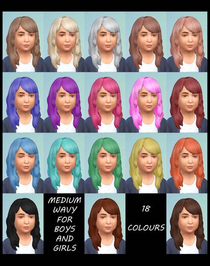 Sims 4 Childrens New Dos 4 Base Hairstyles Recoloured by Simmiller at Mod The Sims