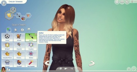Author CAS Trait by drewstacey at Mod The Sims