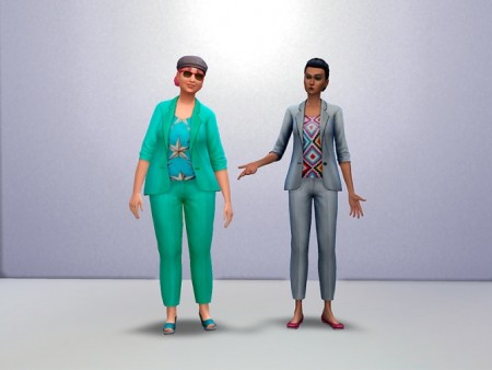 Patterned Shirt with Matching Jacket and Pants by Weeaboo at Mod The Sims