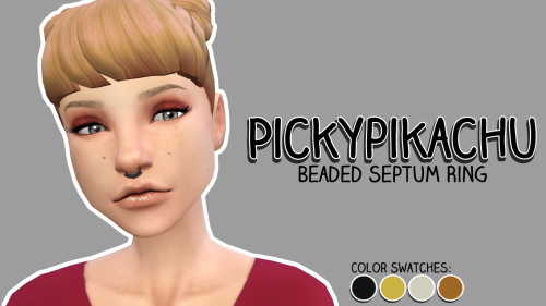 Sims 4 Beaded septum ring at Pickypikachu