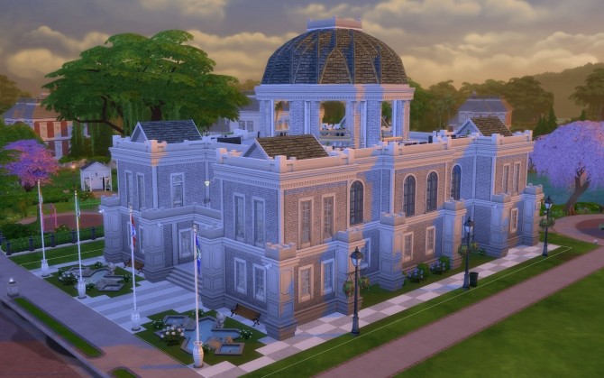 Sims 4 National Library no CC by Glouryian at Mod The Sims