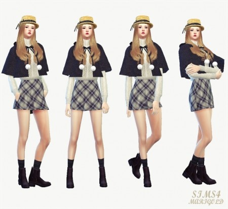 Female hood cape coat at Marigold » Sims 4 Updates