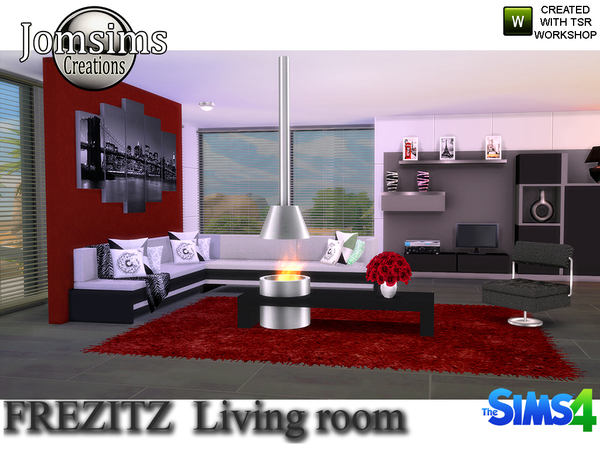 Sims 4 Frezizt Modern Living Room by jomsims at TSR
