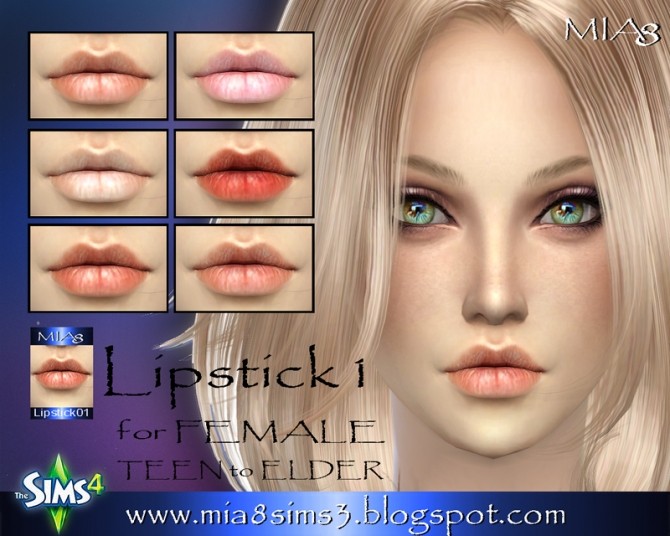Sims 4 Lipstick by Mia Mirra at MIA8