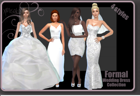 Sims 4 Wedding Dress at xMisakix Sims