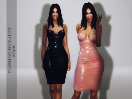 Kim Kardashian’s Latex Dress at Fashion Royalty Sims