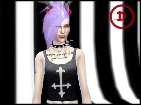 Black tank top by Druga at Mod The Sims
