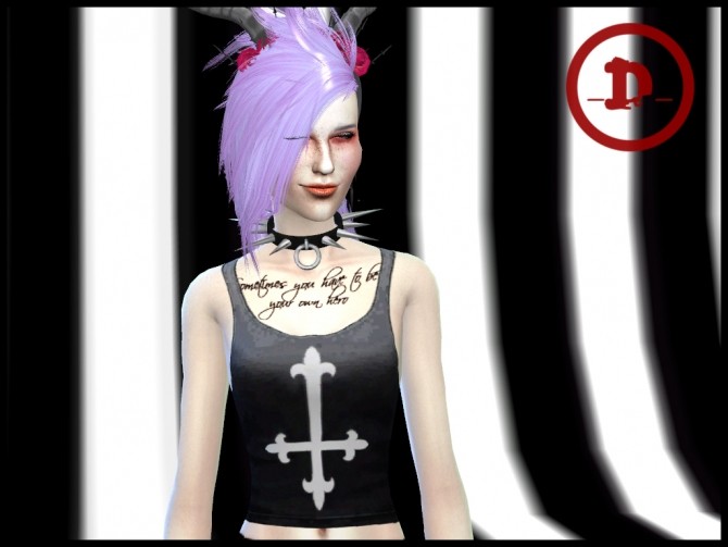 Sims 4 Black tank top by Druga at Mod The Sims