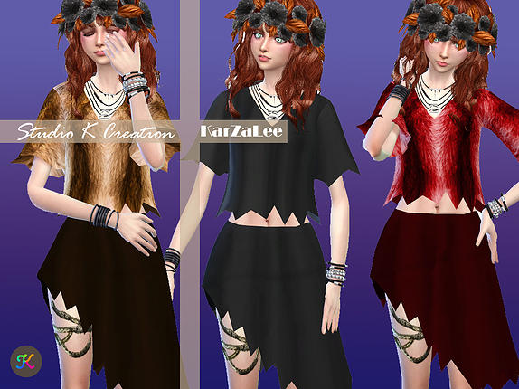 Sims 4 GIRUTO S5 row cut outfit for females at Studio K Creation