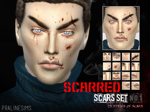Sims 4 SCARRED Scars Set 01 by Pralinesims at TSR