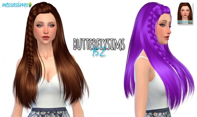 Sims 4 Butterflysims 152 hair retexture at Nessa Sims