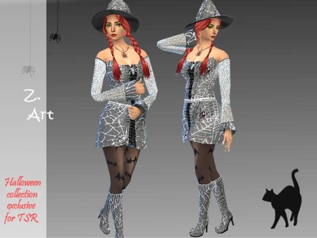 Cobweb Halloween set: costume, boots and hat by Zuckerschnute20 at TSR