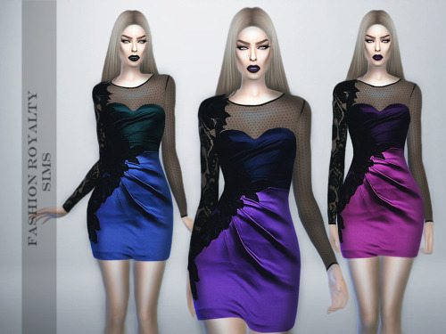 Sims 4 Silk Lace Dress at Fashion Royalty Sims