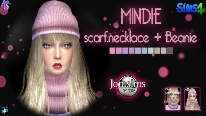 Sims 4 MINDIE scarf and hat by Jomsims at Khany Sims