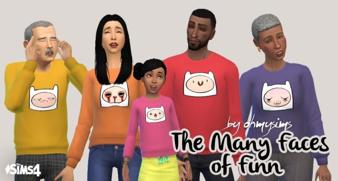 Sims 4 The many faces of fun sweatshirt at Oh My Sims 4