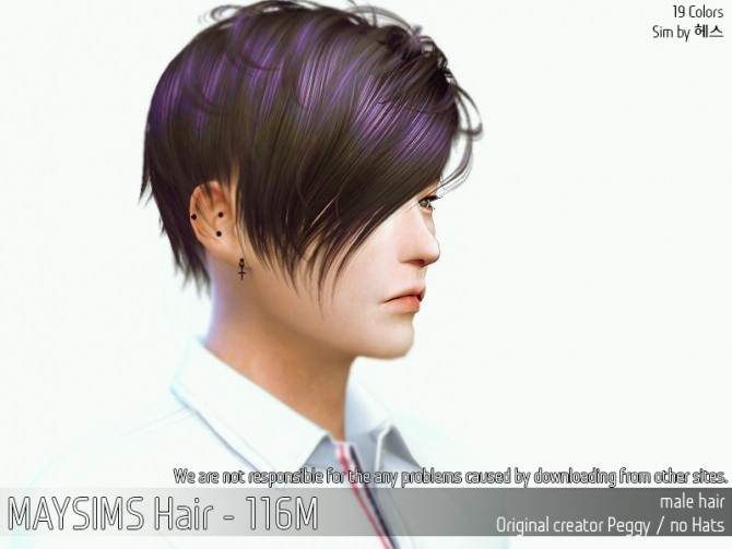 Sims 4 Hair 116 M (Peggy) at May Sims