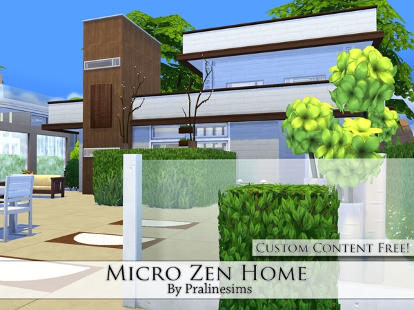 Sims 4 Micro Zen Home by Pralinesims at TSR
