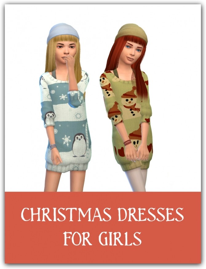 Sims 4 Christmas dresses for girls at Maimouth Sims4
