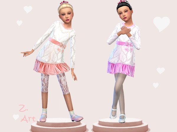 Sims 4 Pink Puppet dress by Zuckerschnute20 at TSR