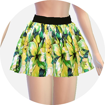 Sims 4 Pattern flare mini skirt v3 floral at Marigold