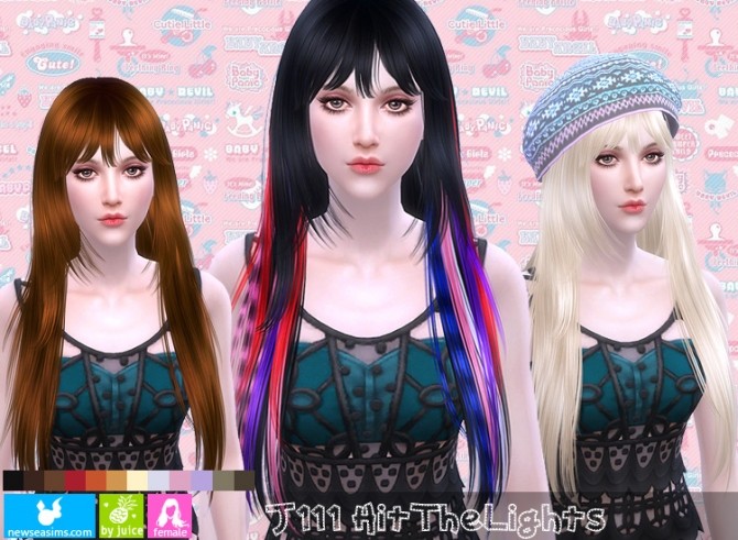 Sims 4 J111 Hit The Lights hair (Pay) at Newsea Sims 4