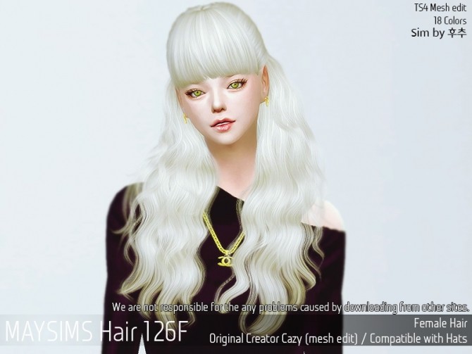 Sims 4 Hair 126F (Cazy) at May Sims