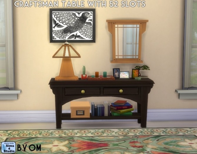 Sims 4 Craftsman table with 52 slots by OM at Sims 4 Studio