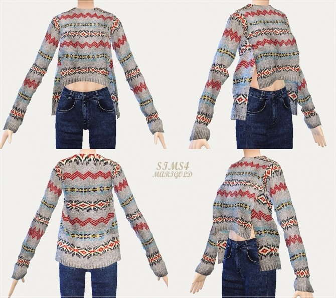 Sims 4 Side vent sweater at Marigold
