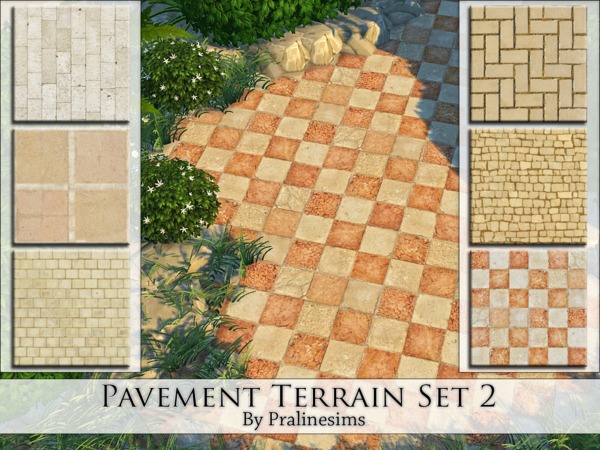 Sims 4 Pavement Terrain Set 2 by Pralinesims at TSR