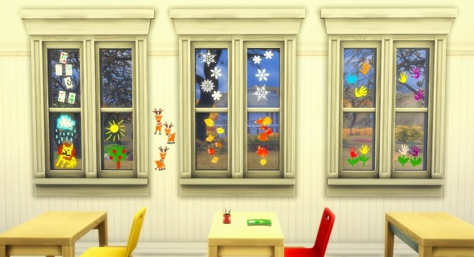 Sims 4 Little set of window deco for elementary schools at Budgie2budgie