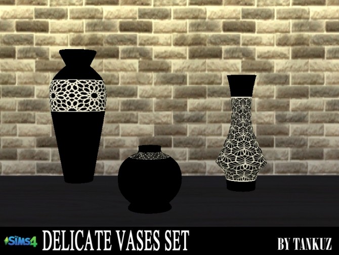 Sims 4 Delicate Vases Set at Tankuz Sims4