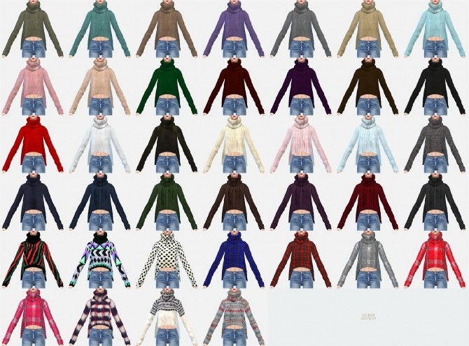 Sims 4 Side vent sweater turtleneck version at Marigold