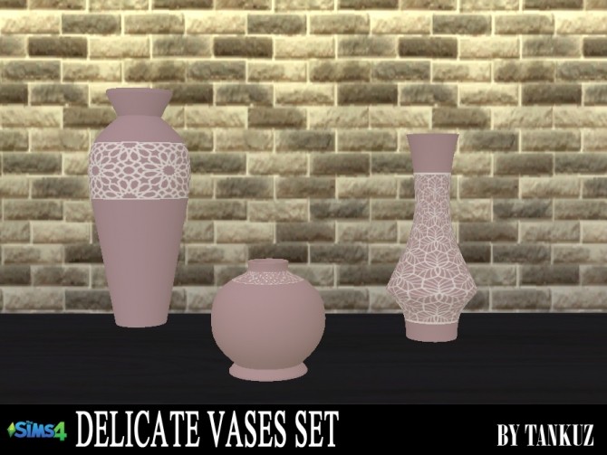 Sims 4 Delicate Vases Set at Tankuz Sims4